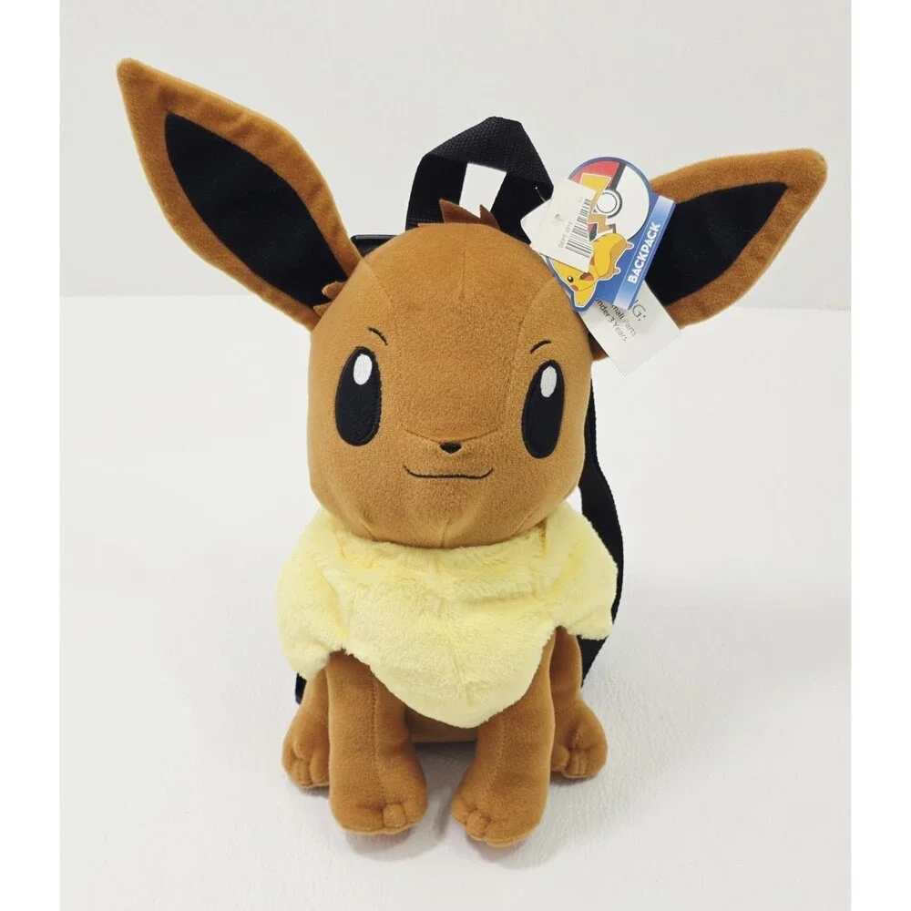 Pokemon Eevee 12” Plush Backpack Brown Tote Bag 2015 Collectable EUC With Tags